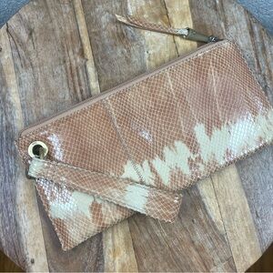 HOBO l OS Vida Desert Tie Dye Snakeskin Genuine Leather Organizer Wristlet Purse